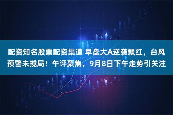 配资知名股票配资渠道 早盘大A逆袭飘红，台风预警未搅局！午评聚焦，9月8日下午走势引关注